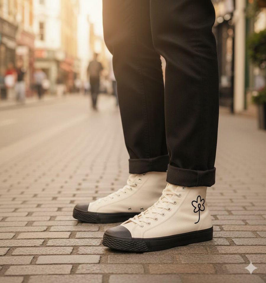 canvas sneakers with jude flower