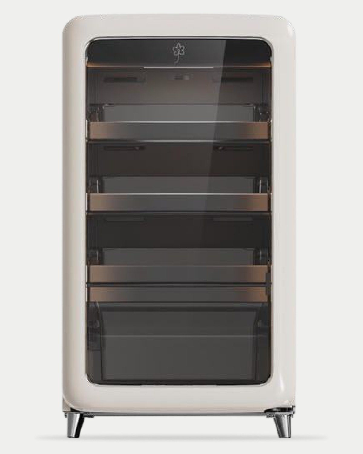 jude ice bar — smoked glass door with sliding drawers